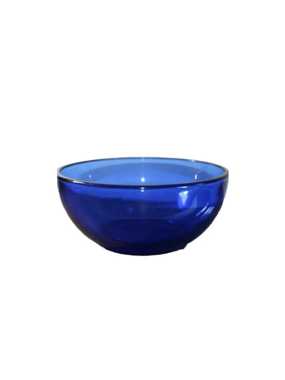 Cobalt Blue Glass Bowl 6"w 2.5"d Mexico Decorative Serveware